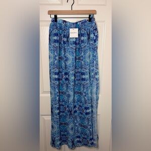 New Kulani Kinis Blue Patterned Cover up Maxi Skirt Size L/XL